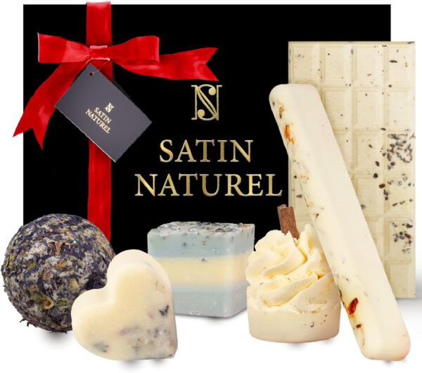 Dia de la Madre - Regalo Dia de la Madre - Regalos Originales para Mujer - Regalos para Mujer - Caja Regalo 7 Bombas de Baño - Antiestres & Orgánicas - Aceites esenciales - Satin Naturel - Imagen 8