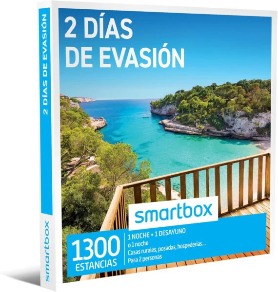 Smartbox - Caja Regalo 2 días de evasión - Idea de Regalo para Parejas - 1 Noche con Desayuno o 1 Noche para 2 Personas