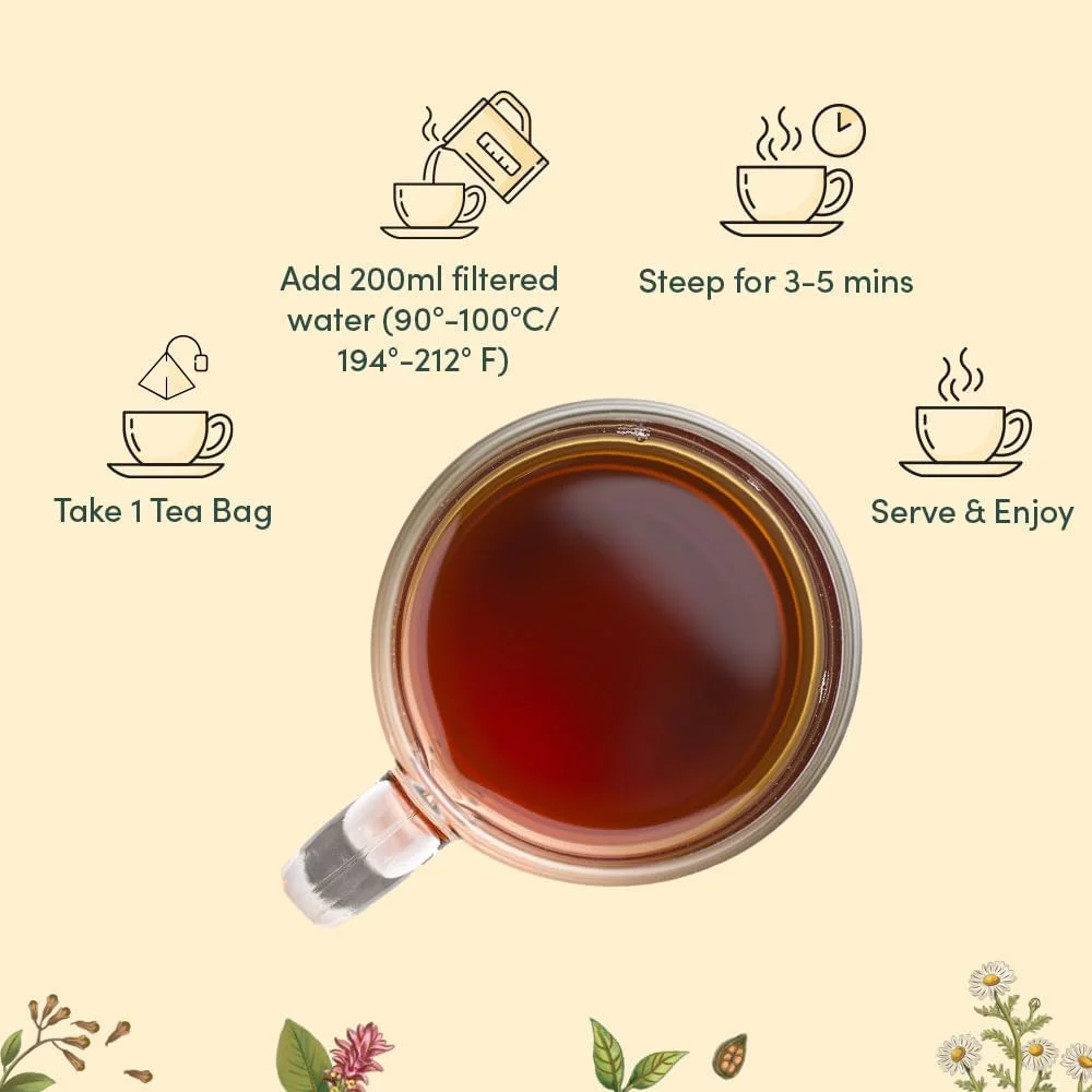 VAHDAM, Surtido de Tisanas para Regalo (6 Variedades, 60 Bolsitas de Té Piramidales) Pack de Té Variado – de Hoja Larga | Regalos para Mujeres y Hombres-herbal - Imagen 5