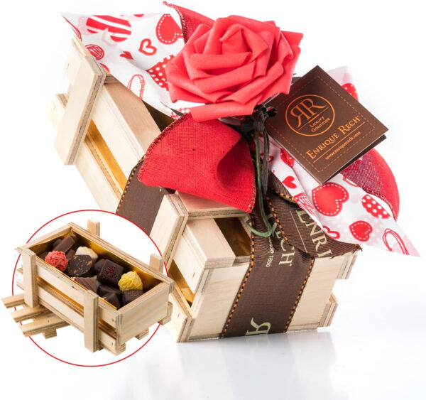 Pack de Bombones Enrique Rech - Regalos Originales con Dulces y Chocolates - Caja de Dulces para San Valentin, Cumpleaños, Dia del Padre o la Madre, Enamorados - Cesta Regalo para Mujer (250g)