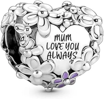 PANDORA Charm 791155C01 Corazón margarita Mamá