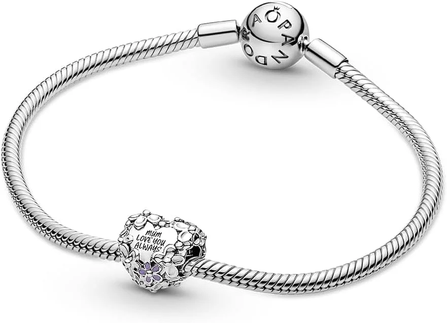 PANDORA Charm 791155C01 Corazón margarita Mamá - Imagen 5