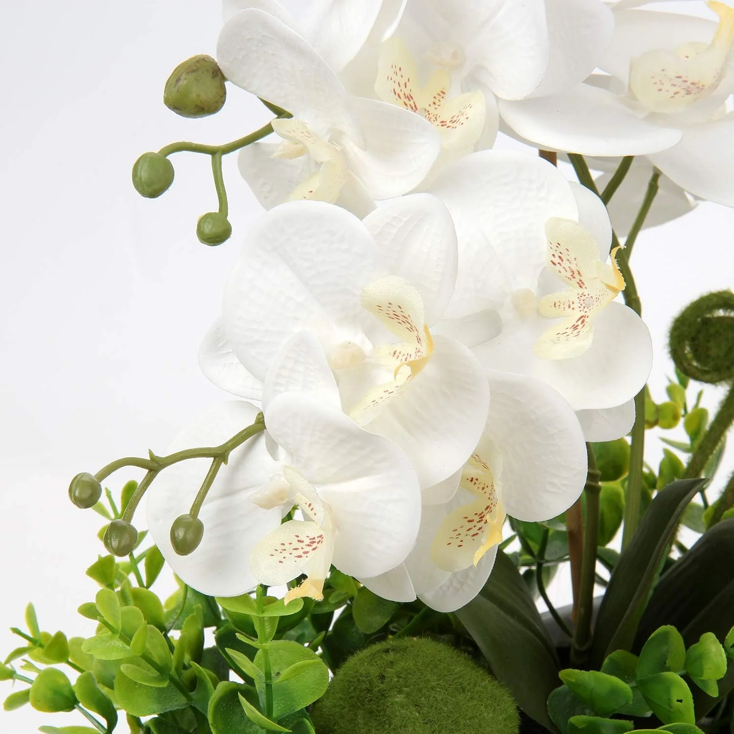 Oairse Phalaenopsis Artificial de 35cm con Flores de Tacto Real, orquídeas de Flores Artificiales en Maceta, centros de Mesa, Decoraciones de alféizar - Imagen 4