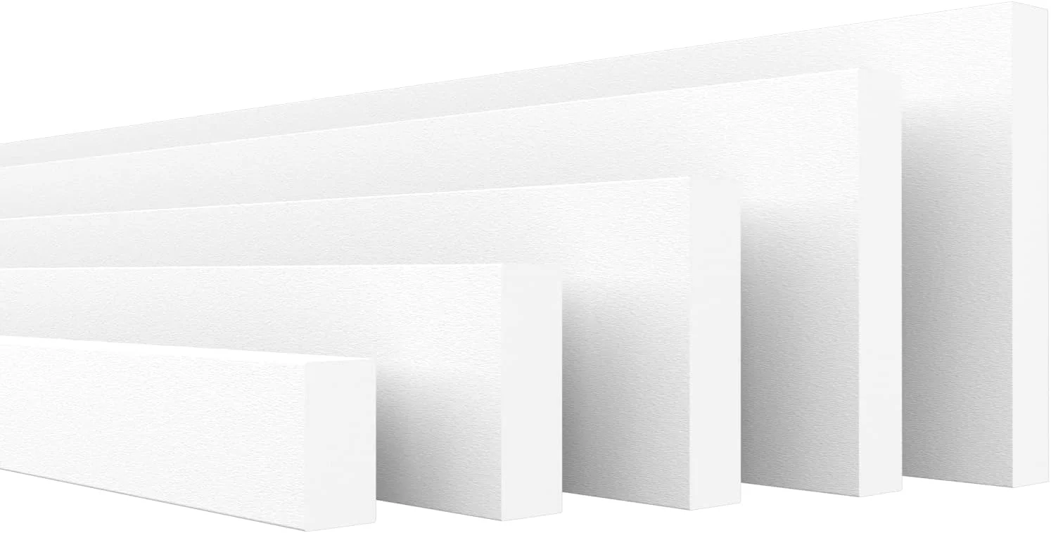 HEXIMO perfiles planos, XPS espuma de poliestireno de paneles de yeso perfiles planos para pared techo acabado tira decorativa construcción techo estuco marco (10,2 metros HFL 5)