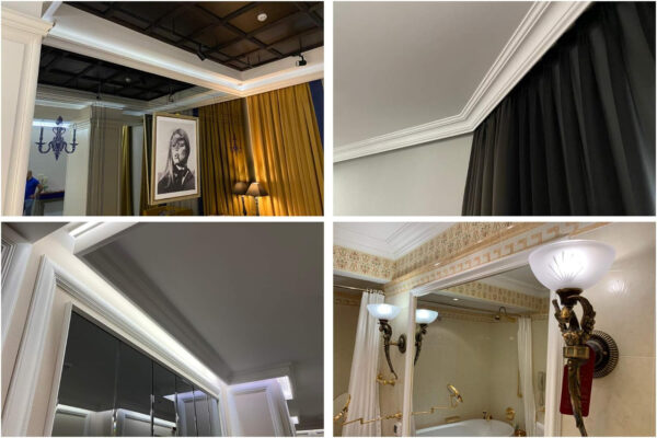 HEXIMO Modern Ceiling Moldings XPS White Polystyrene, 2 Meters Cornices Polystyrene Decorative Moldings Corner Moldings (Pre-cut Corners ZG7) - Image 4