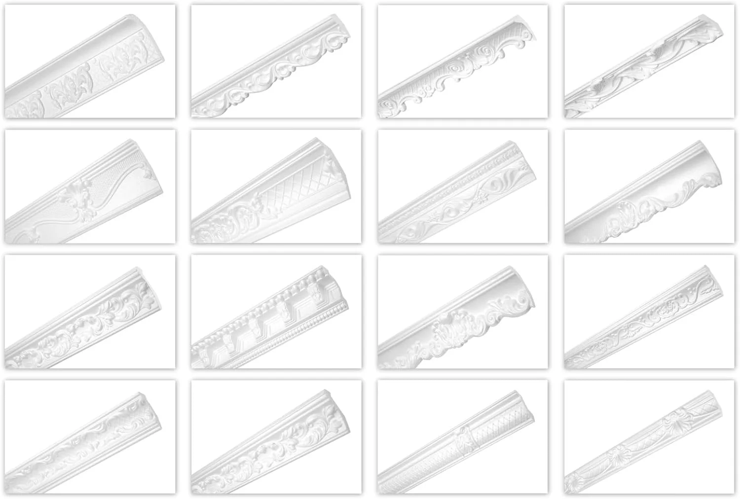 HEXIMO 2m Molduras de Techo Clásicas XPS Poliestireno Blanco, Cornisas Molduras Decorativas con Patrones Molduras de Esquina (2 metros ZM11)