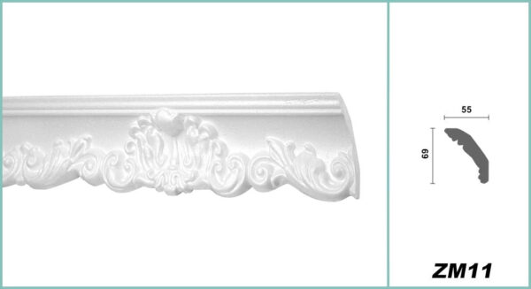 HEXIMO 2m Classic Ceiling Moldings XPS White Polystyrene, Decorative Cornices with Patterns Corner Moldings (2 meters ZM11) - Image 3