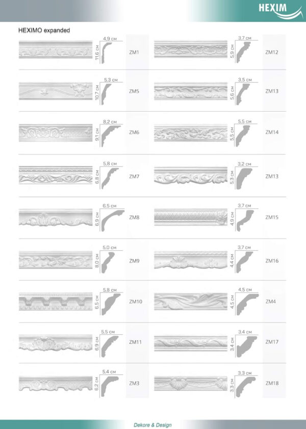 HEXIMO 2m Classic Ceiling Moldings XPS White Polystyrene, Decorative Cornices with Patterns Corner Moldings (2 meters ZM11) - Image 8