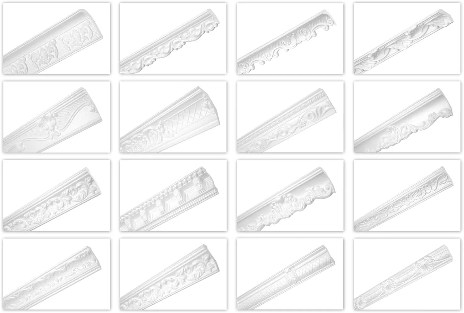HEXIMO 2m Classic Ceiling Moldings XPS White Polystyrene, Decorative Cornices with Patterns Corner Moldings (2 meters ZM1)