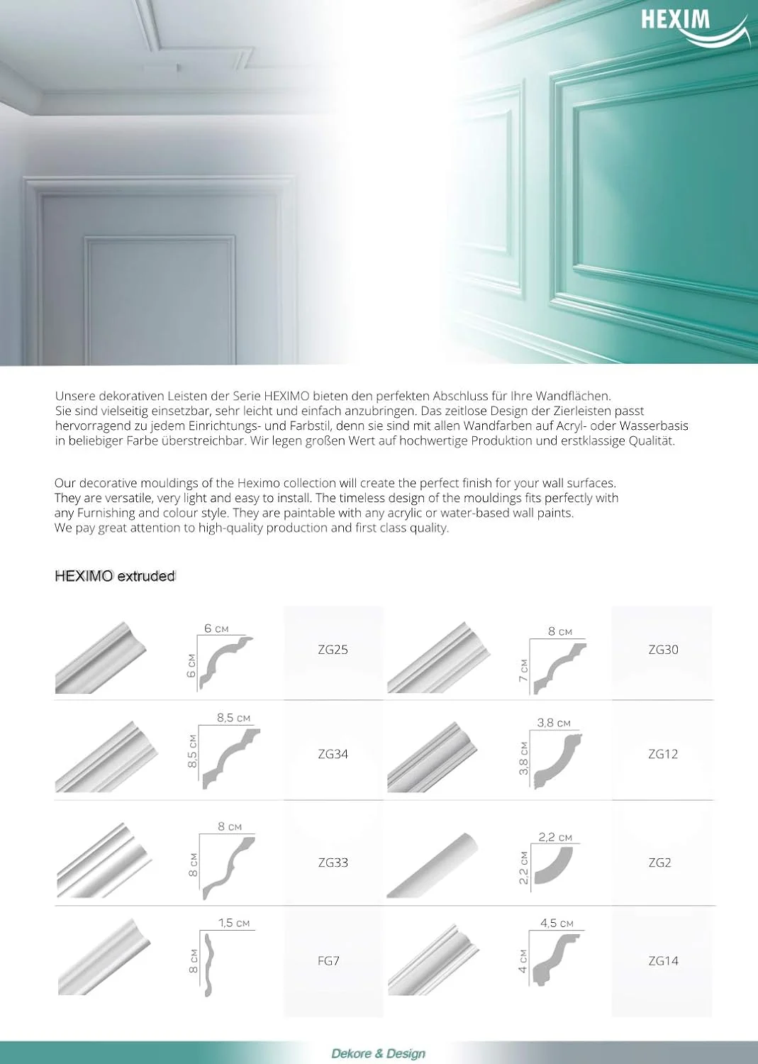 HEXIMO 2m Classic Ceiling Moldings XPS White Polystyrene, Decorative Cornices with Patterns Corner Moldings (2 meters ZM1) - Image 5