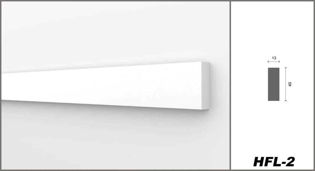 HEXIMO Flat Profiles, XPS Polystyrene Drywall Profiles for Wall and Ceiling, Ceiling Moldings, Polystyrene Ceiling Frames (20.4 meters HFL 2) - Image 3