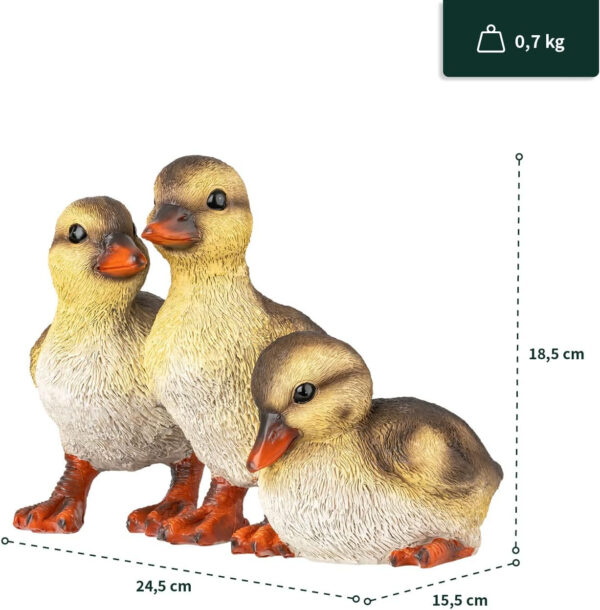 VERDOBA Figuras de Patito para jardín – Decoración de Estanque de jardín – Figuras para la decoración del Estanque – Patos Resistentes a la Intemperie decoración de poliresina para el Estanque - Imagen 4