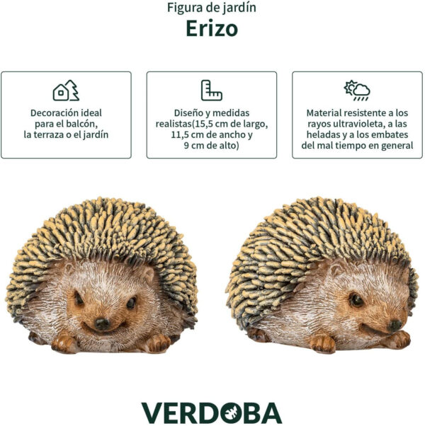 VERDOBA Forest and Nature Resin Garden Figure, Garden Decoration, Polyresin Animals, Decorative Garden Figure, Outdoor Garden Figures (Hedgehog) - Image 3