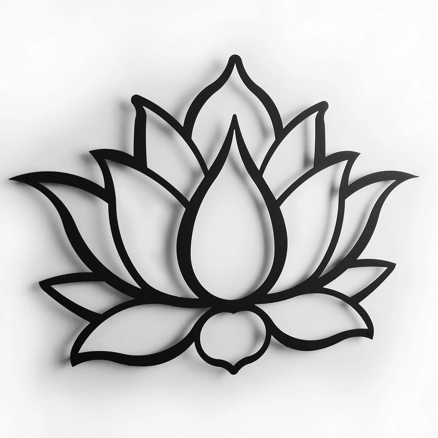 Keluly Metal Decoration - Floating Wall Sculpture with Shadows, Steel, 43 x 31 cm, Lotus Flower - Image 3