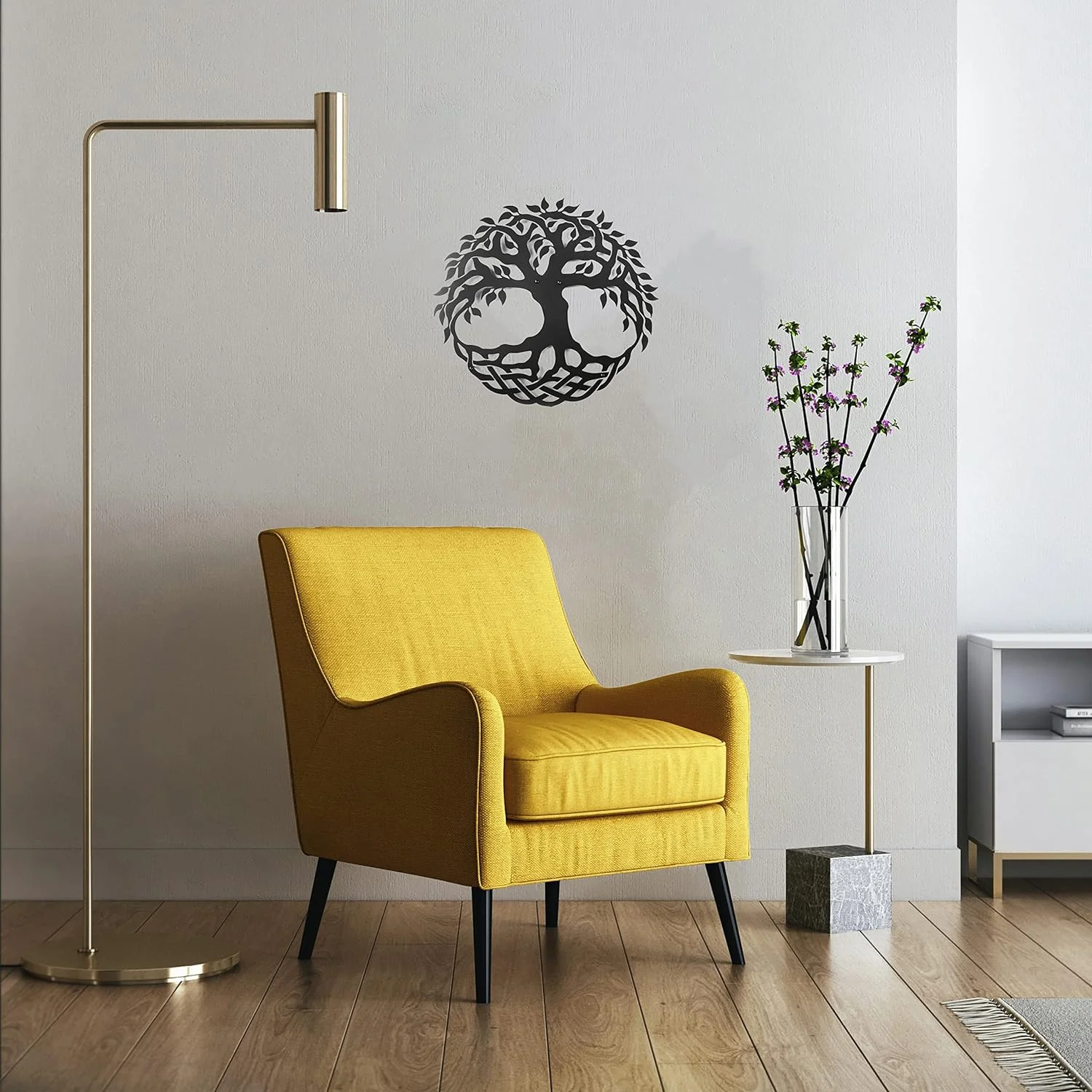 Keluly Metal Decoration. Floating Wall Sculpture, Shadow Steel, 43 x 31 cm, Tree of Life - Image 6