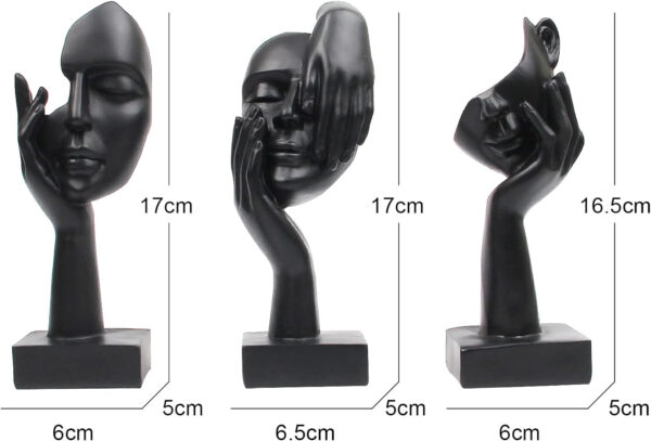 Suerhatcon Estatuas abstractas de 3 piezas para decoración del hogar, figuras de pensador, escultura moderna para el hogar, oficina, estante de libros, decoración de mesa de café - Imagen 2