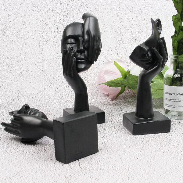 Suerhatcon Estatuas abstractas de 3 piezas para decoración del hogar, figuras de pensador, escultura moderna para el hogar, oficina, estante de libros, decoración de mesa de café - Imagen 3