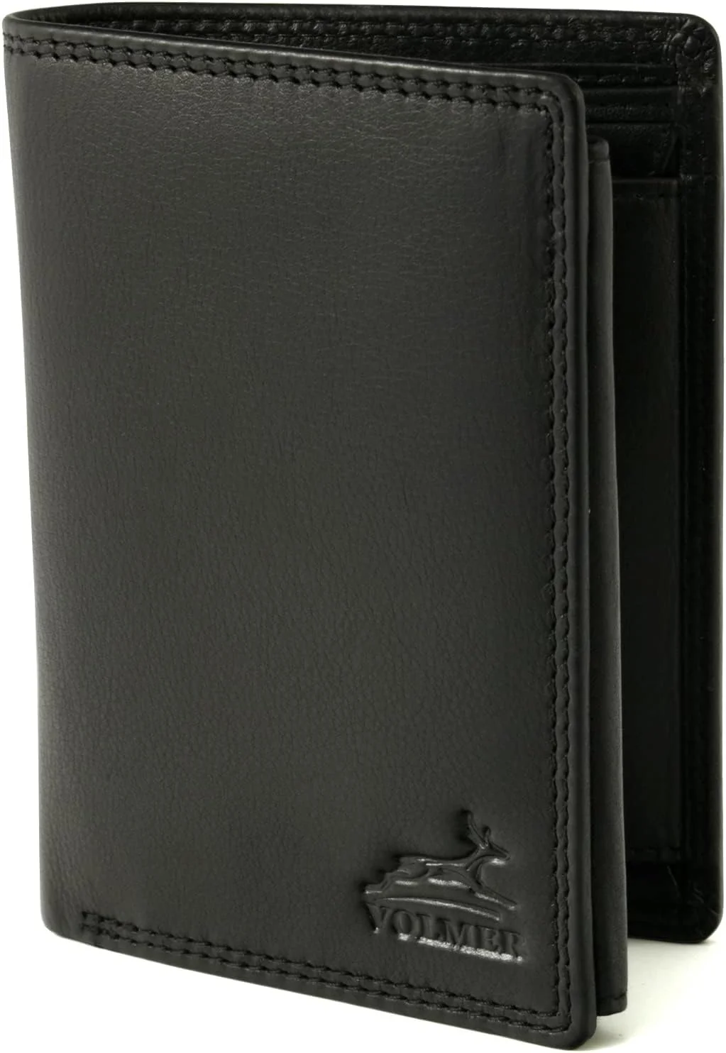 Fa.Volmer Cartera Negra De Cuero En Vertical Hombres Mujeres Bloqueo RFID VO2 - Imagen 5
