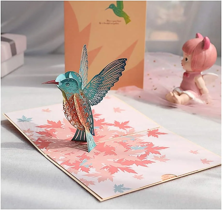 DEESOSPRO® Hummingbird 3D Pop-Up Birthday Card, Gift for Family, Friends, and Loved Ones, Special Greeting Card - Image 3