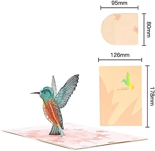 DEESOSPRO® Hummingbird 3D Pop-Up Birthday Card, Gift for Family, Friends, and Loved Ones, Special Greeting Card - Image 5