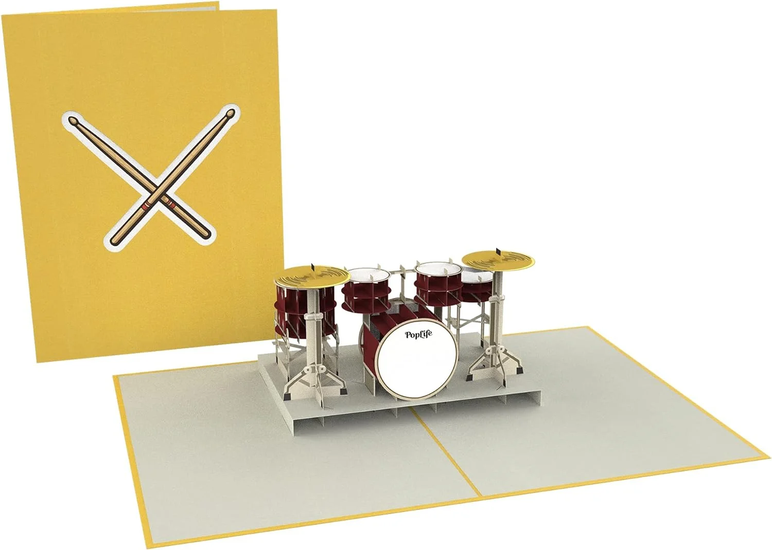 PopLife Kit de batería 3D Pop Up Card - Tarjeta de cumpleaños de músico, jubilación, día del padre, banda de rock, graduación de la escuela de música - para hijo, marido, papá, nieto, para baterista - Imagen 6