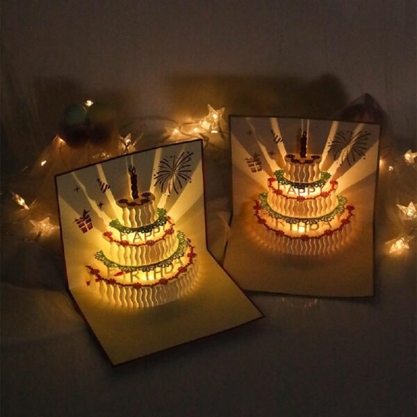 DEESOSPRO Tarjetas de Cumpleaños con Música y Luz, 3D Pop Up Tarjeta de Cumpleaños con Música para sus Familiares, Amigos y Amantes Especiales, 3D Tarjeta de Regalo de Cumpleaños - Imagen 2