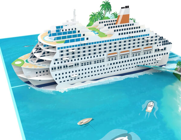 MOKIO® Tarjeta Regalo Viaje Pop-Up – Crucero – Vale regalo 3D para vacaciones en crucero, Bono de viaje crucero emergente