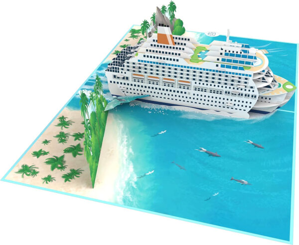 MOKIO® Tarjeta Regalo Viaje Pop-Up – Crucero – Vale regalo 3D para vacaciones en crucero, Bono de viaje crucero emergente - Imagen 5