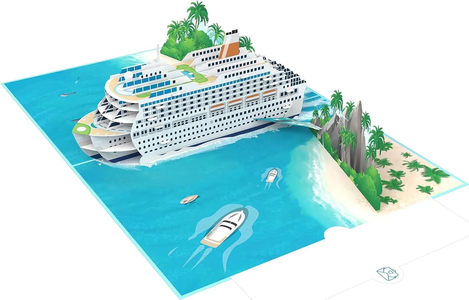 MOKIO® Tarjeta Regalo Viaje Pop-Up – Crucero – Vale regalo 3D para vacaciones en crucero, Bono de viaje crucero emergente - Imagen 6