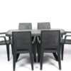 CREVICOSTA QUALITY MARK MARCAS DE CALIDAD - Conjunto Luxe 6 Sillas Caribe + 1 Mesa Caribe Rectangular (Antracita).