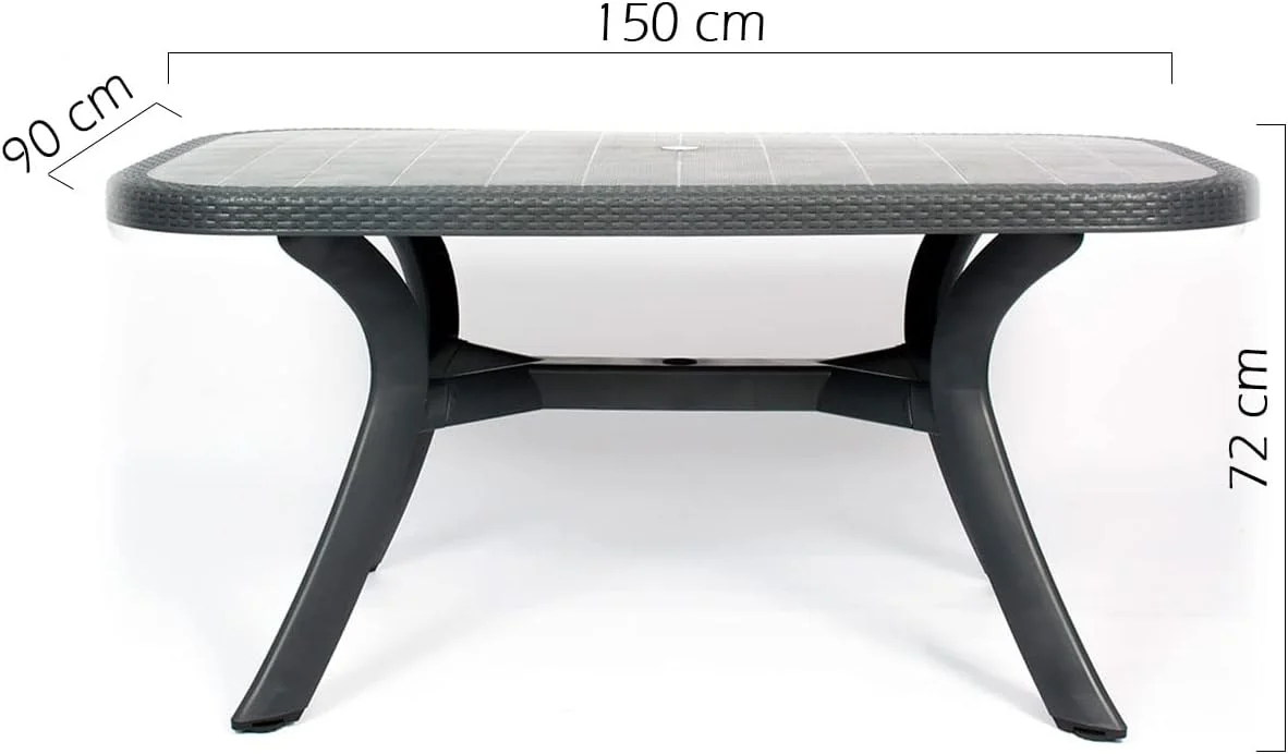 CREVICOSTA QUALITY MARK MARCAS DE CALIDAD - Conjunto Luxe 6 Sillas Caribe + 1 Mesa Caribe Rectangular (Antracita). - Imagen 6