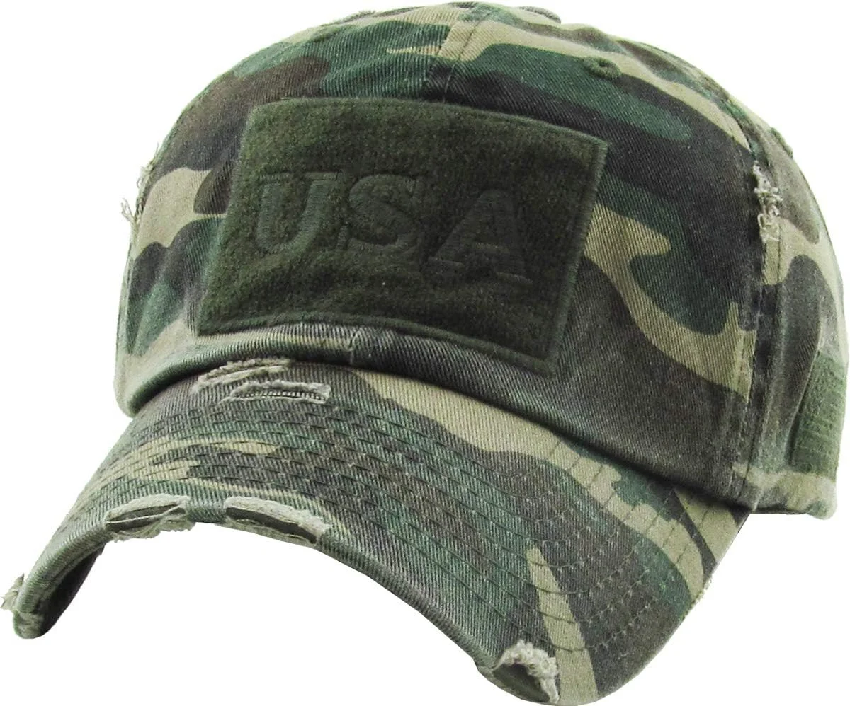 KBETHOS KBVT-209 Operador táctico OLV con Parche de Bandera de EE. UU. Gorra de béisbol Militar del ejército de EE. UU. Ajustable