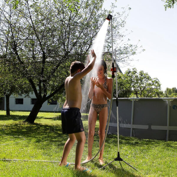 Claber Malibù, Ducha desmontada de Aluminio para jardín, Camping y terraza con trípode - Imagen 4