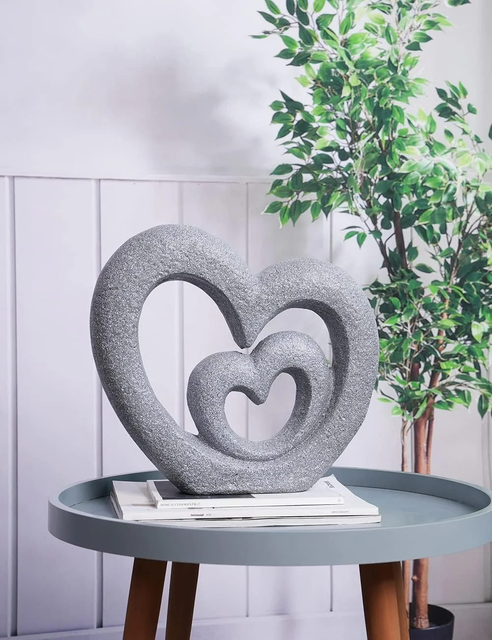 HAUCOZE Corazón Decorativa Figure Amor Regalo Escultura Modern Estatua Interior Salon Arte Resina Decoración del Hogar 35cm - Imagen 5