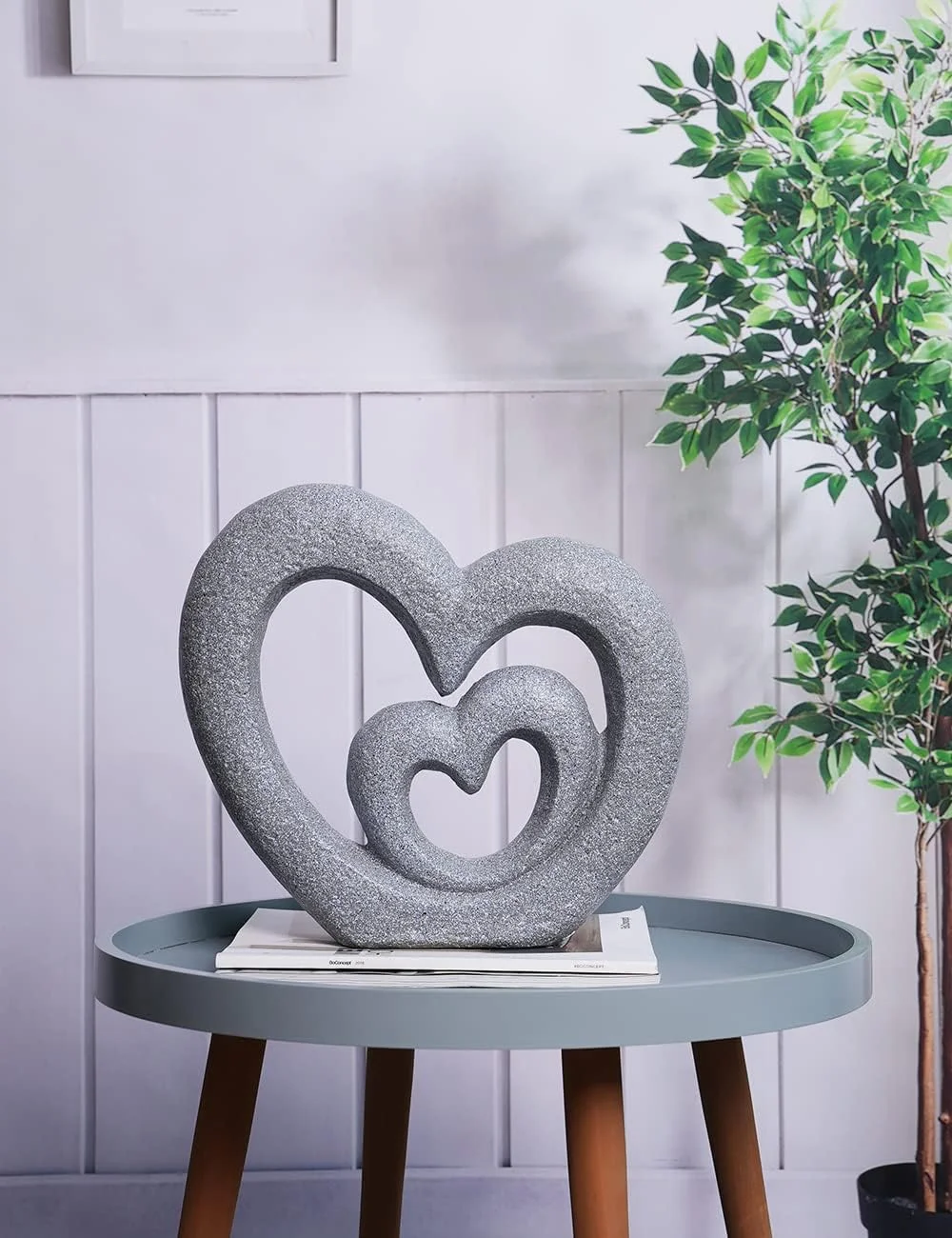HAUCOZE Corazón Decorativa Figure Amor Regalo Escultura Modern Estatua Interior Salon Arte Resina Decoración del Hogar 35cm - Imagen 10