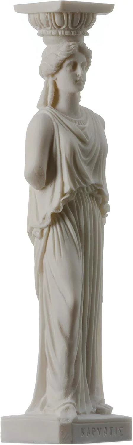 BeautifulGreekStatues Columna Caryatid Estatua Acrópolis Atenas Griego Roman Alabastro 9.8 pulgadas - Image 3