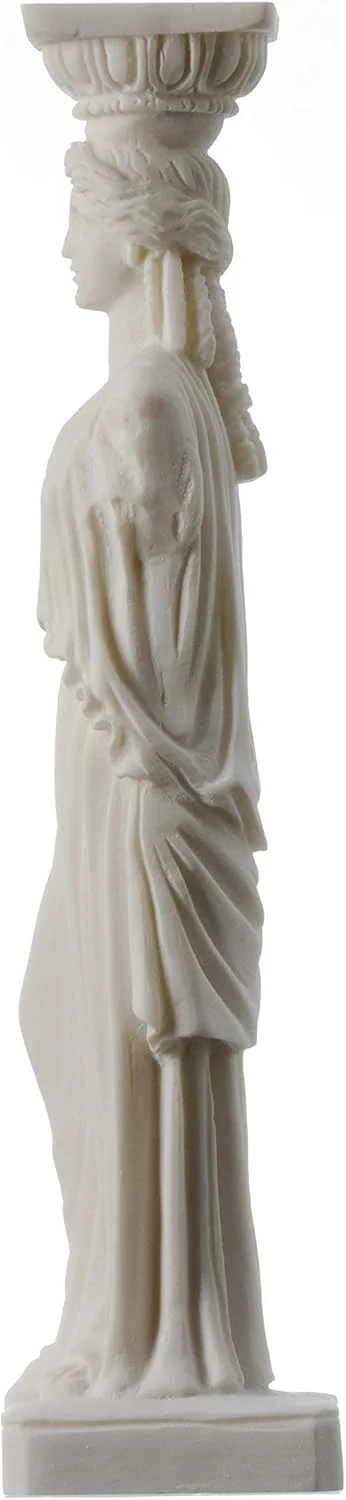 BeautifulGreekStatues Columna Caryatid Estatua Acrópolis Atenas Griego Roman Alabastro 9.8 pulgadas - Image 4