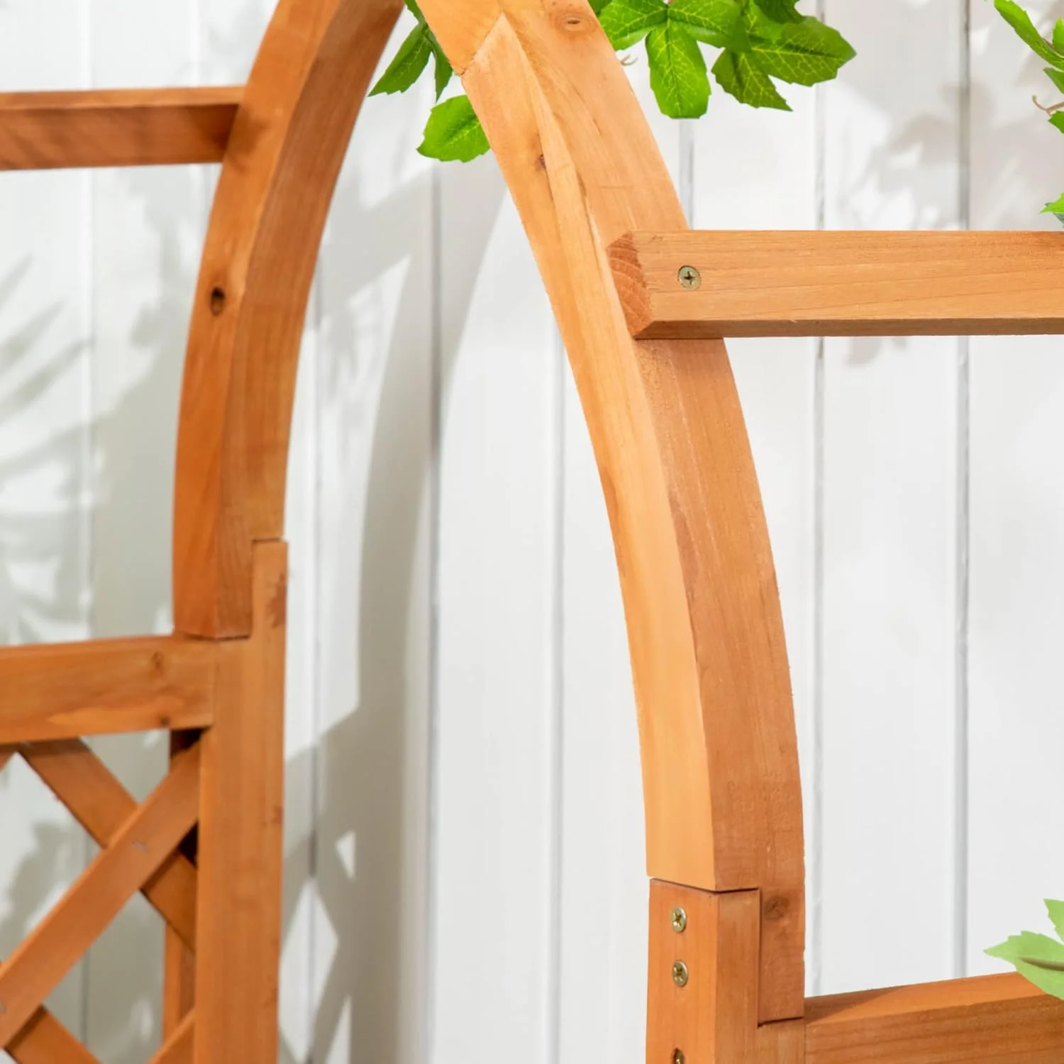 Outsunny Jardinera Enrejado con Arco Macetero con Soporte para Trepadoras Jardinera con Celosía Cultivos Plantas Flores Decoración en Jardín Terraza - Imagen 10