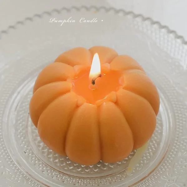 Vela perfumada de calabaza, vela de soja hecha a mano, velas de soja danesas pastel, decoración de habitación, aromaterapia perfumada, decoración de bonita forma, 5 x 7 cm