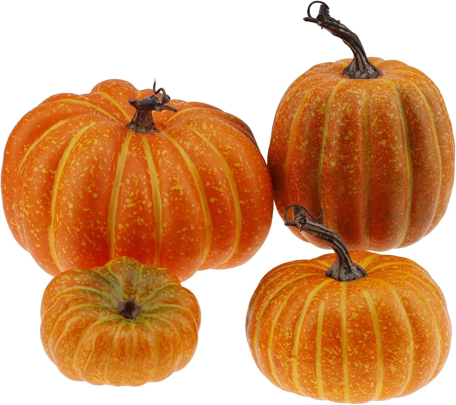 Gresorth 4 PCS Falso Calabazas Artificiales Vegetal Otoño Halloween Navidad Decoracion - Imagen 2