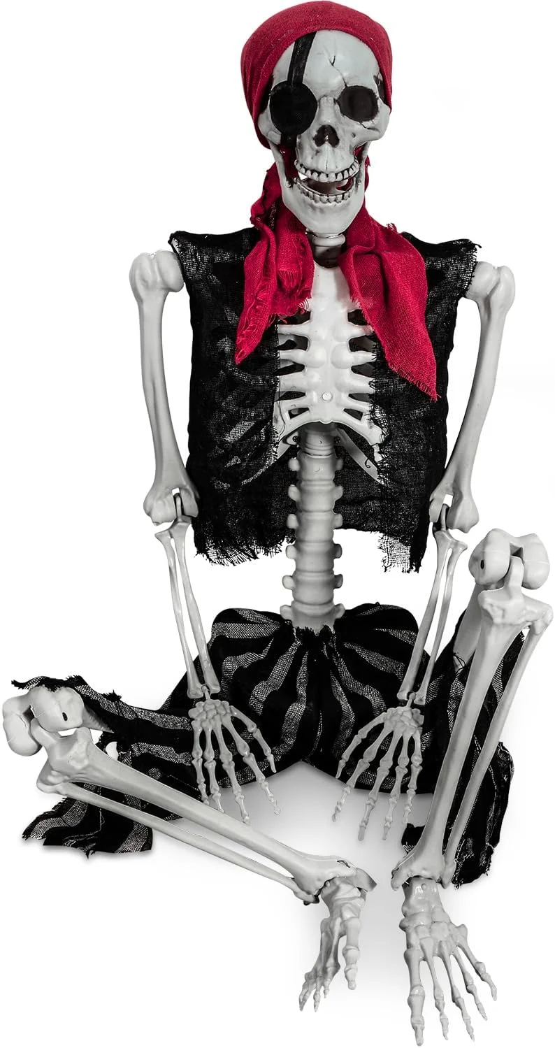 SIFOEL 165cm Esqueleto móvil de Hueso Humano de tamaño Real Real con articulaciones móviles para la decoración de Casas embrujadas de Halloween - Imagen 2