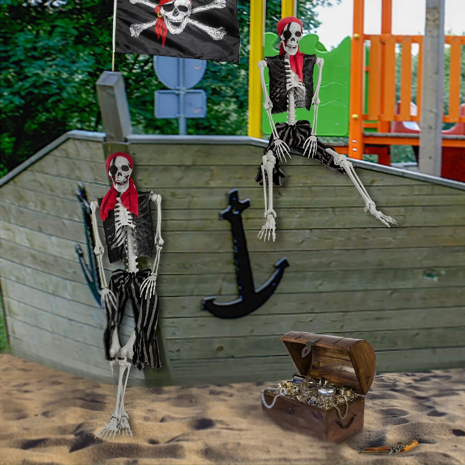 SIFOEL 165cm Esqueleto móvil de Hueso Humano de tamaño Real Real con articulaciones móviles para la decoración de Casas embrujadas de Halloween - Imagen 5