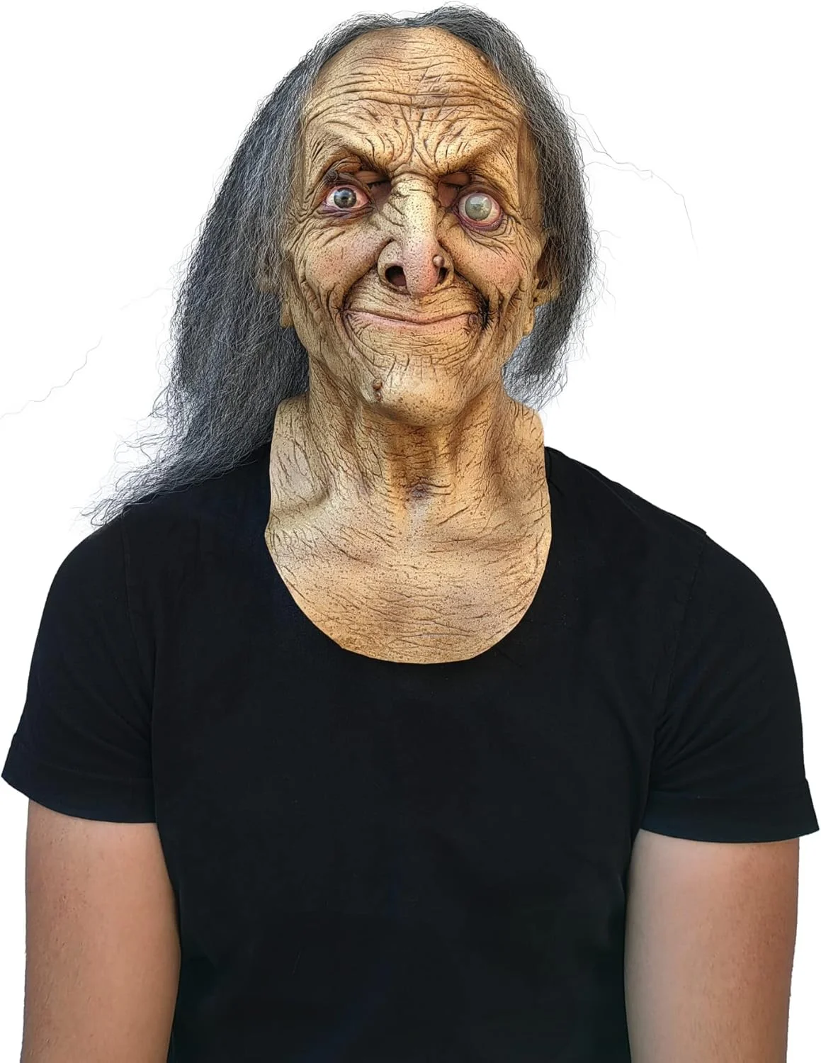 Ghoulish Productions - Máscara Disfraz Terror Bruja Hagatha, Línea Brujas, Disfraz de Látex resistente, pintada a mano, Halloween, Desfile de Carnaval, Fiesta de Disfraces, Talla única adulto - Imagen 3