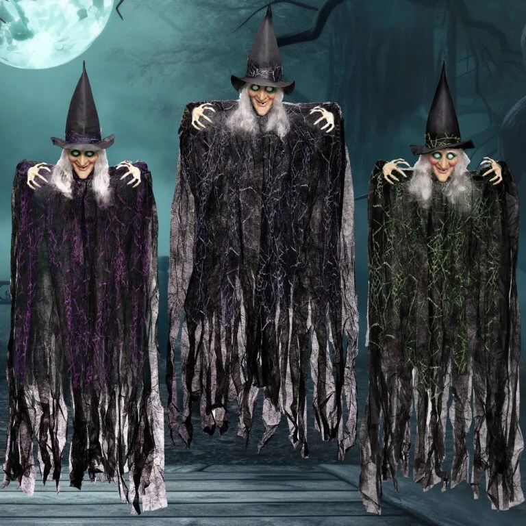 JOYIN Decoración de Bruja Malvada Colgante de Halloween 90 cm (3 Pack), Accesorio de Bruja Colgante de Halloween para Decoración de Césped, Exteriores e Interiores