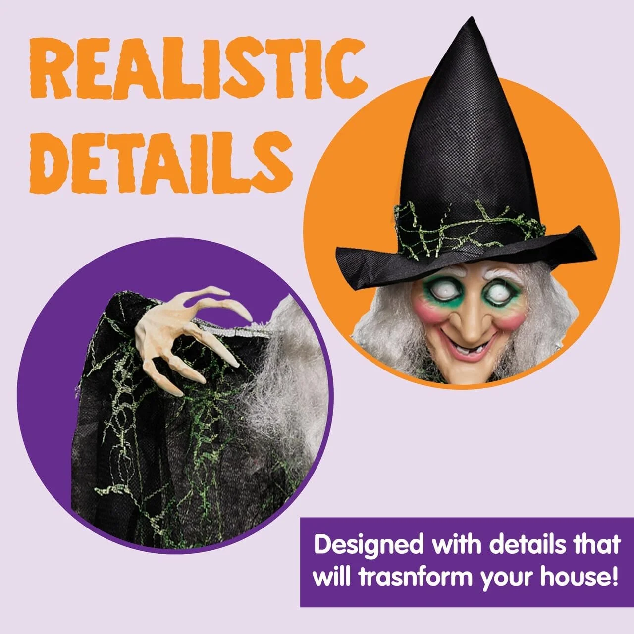 JOYIN 90 cm Hanging Evil Witch Halloween Decoration (3 Pack), Hanging Witch Halloween Accessory for Lawn, Outdoor and Indoor Decor - Image 2