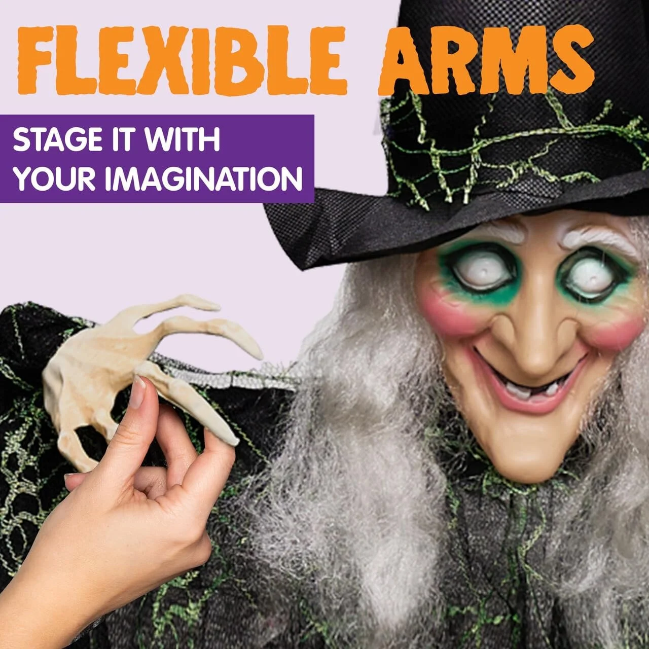 JOYIN 90 cm Hanging Evil Witch Halloween Decoration (3 Pack), Hanging Witch Halloween Accessory for Lawn, Outdoor and Indoor Decor - Image 3