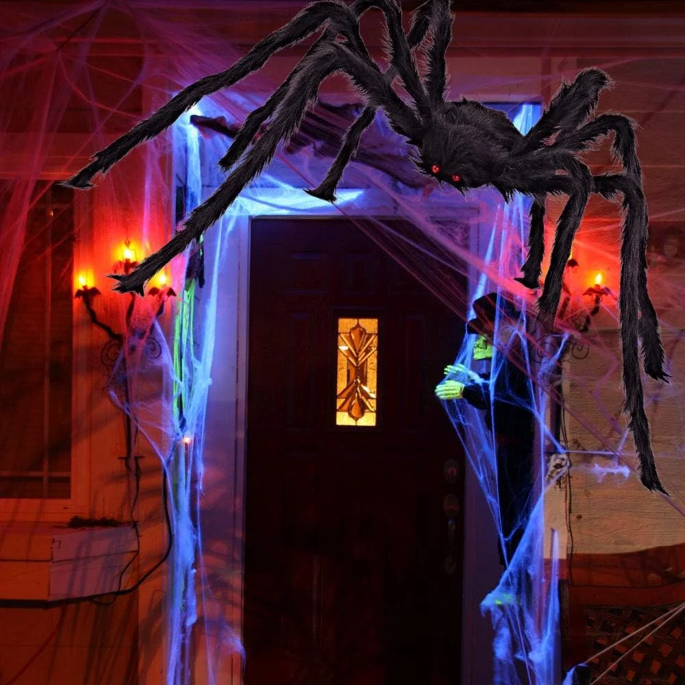 iZoeL Giant Spider Web 700cm + Large Spider 200cm + 40g Spider + 30 Mini Spiders, Outdoor Halloween Garden Decoration - Image 5