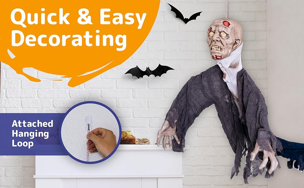 Decoración colgante de zombi y rompeolas de Halloween para las mejores decoraciones de Halloween 