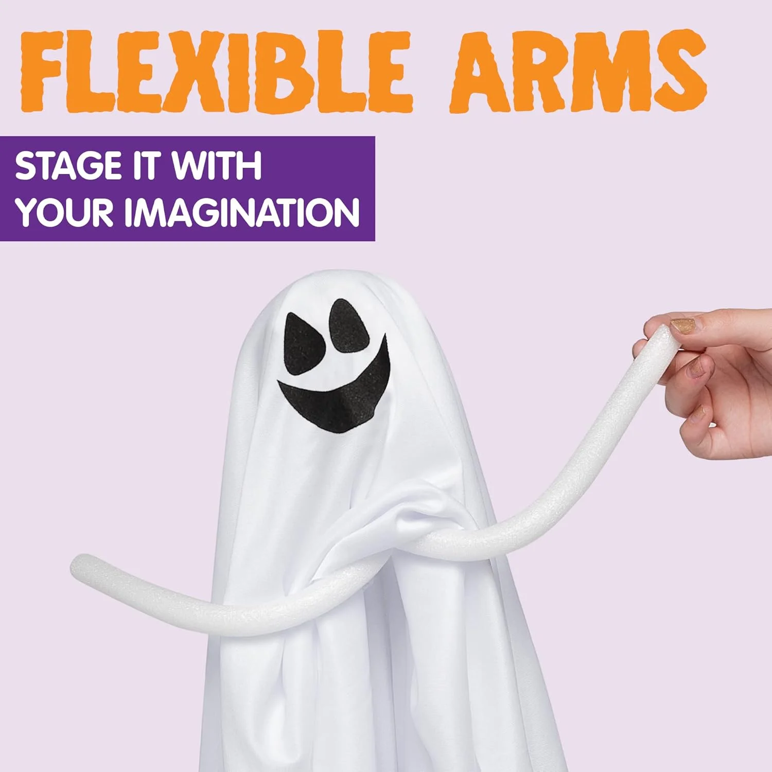 JOYIN Hanging Halloween Ghosts (4 Packs) Two 35.5" and Two 27.5" for Halloween Party Decoration, Cute Flying Ghost - Image 3