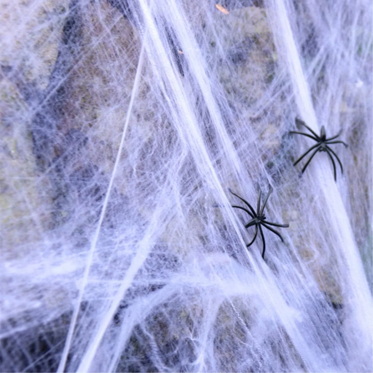 Halloween Spider Web, 400g Stretchable Web with 70 Spiders, Halloween Decoration Spider Web, White Spider Web, Spooky Cobweb, Haunted House Webs for Fireplace and Windows - Image 7